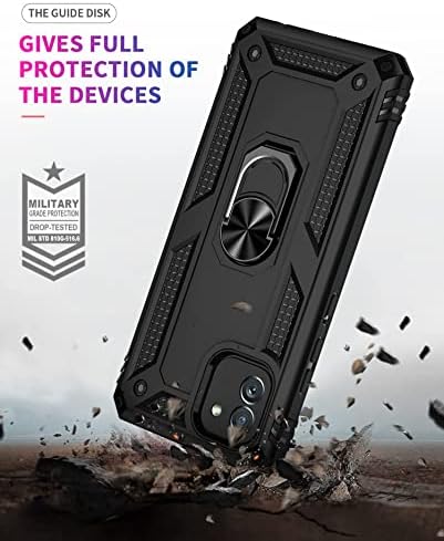 DİNGXİN Galaxy A03 Durumda, Samsung A03 telefon kılıfı, [Askeri Sınıf] Metal Halka Standı araç tutucu Darbeye Koruyucu samsung