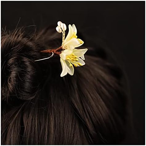 POYURA Güçlü Tutun Saç Çene Klipleri, Kafa Bandı, Cam Çiçek Saç Tokası Basit Günlük Topu Kafa Klasik Cheongsam Aksesuarları