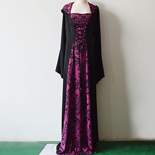ZEFOTİM Rönesans Elbise Kadınlar Vintage Cadılar Bayramı Ortaçağ Seksi Kostüm Gotik Cadı Parti Cosplay Maxi Kokteyl Elbise