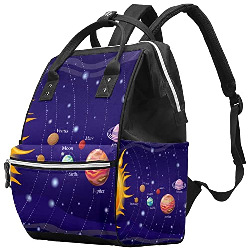 Dış Uzay Gezegenler Yıldızlı Gökyüzü (2) bez bebek bezi çantaları Mumya Sırt Çantası Büyük Kapasiteli Bez Torba Hemşirelik
