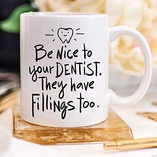 YouNique Tasarımlar Diş Hekimi Kupa-Taşınabilir Kahve Kupa 11 Oz, Diş Hekimi Hediyeler için Kadın Erkek, Komik Diş Hediyeler