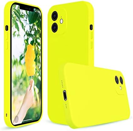 ANDATE iPhone 12 Mini Kılıf Floresan Sarı, iPhone 12mini ile Uyumlu Silikon iPhone Kılıfı, iPhone 12 Mini -5,4 inç için Mikrofiber