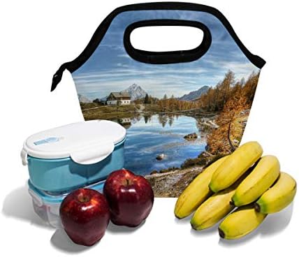 HEOEH Sahne İtalya Dolomites Öğle Yemeği soğutucu çanta Tote Çanta Yalıtımlı Fermuar Öğle Yemeği Kutuları Çanta Açık Havada