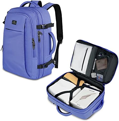 Kadınlar için seyahat sırt çantası, 50L ıslak çanta ile sırt çantası üzerinde taşımak Genişletilebilir uçuş onaylı Bagaj
