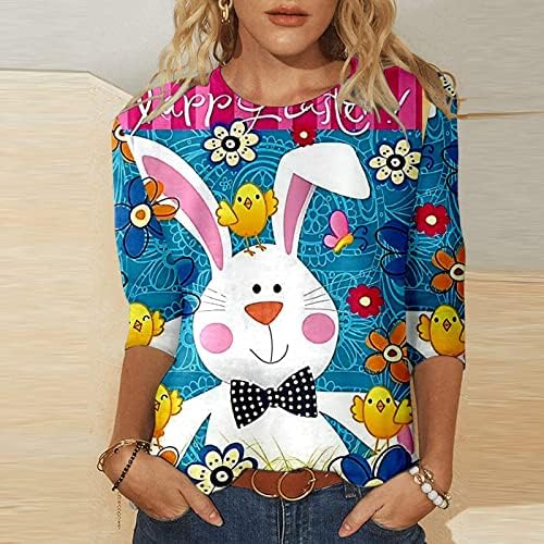Bayan Crewneck Pamuk Çiçek Grafik Gevşek Fit Mutlu Hediye Sevimli Hayvan Tavşan Kostümleri Bluz Tshirt Bayanlar için İNGİLTERE