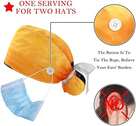2 Paket Kabak Cadılar Bayramı çalışma kapağı Düğmeleri ve Ter Bandı Ayarlanabilir Kravat Geri Kabarık Şapkalar Kadın Erkek