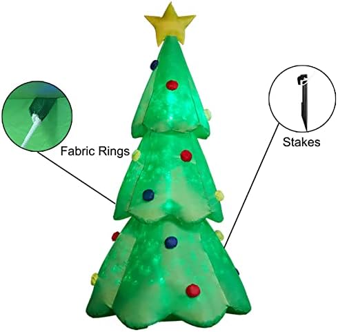 SUPERJARE 7 FT Noel Şişme Ağacı, Light Up Noel Şişme Ağacı, noel Dekorasyon ile Fan ve Çapa Halatlar, Yard Parti Çim için