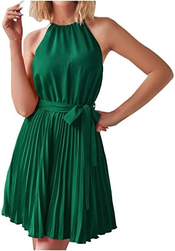 Charella Kireç Yeşil Genç Kız Elbise Elbise Homecoming Elbise Kolsuz Kayma Seksi Hawaiian Pileli Bir Çizgi Elbiseler E8 L