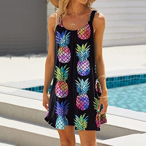 Bayan Yaz Çiçek Şal V Boyun Ayarlanabilir Spagetti Rahat Fırfır Elbise Plaj Elbiseleri Kadınlar için 2023 Moda
