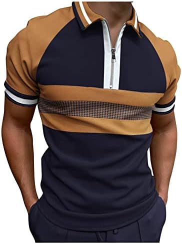 Erkek Kısa Kollu Retro Renk Gömlek Tees Tops Golf Sokak T-Shirt Düğmeli Baskı Giyim Açık Bluz