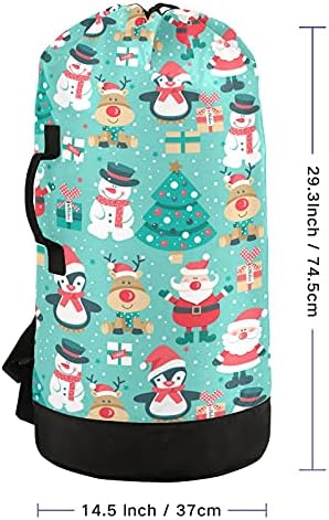 Noel Çamaşır Torbası Omuz Askılı ve Kulplu Ağır Hizmet Tipi Çamaşır Sırt Çantası İpli Kapaklı Seyahat Çamaşır torbası Giysi