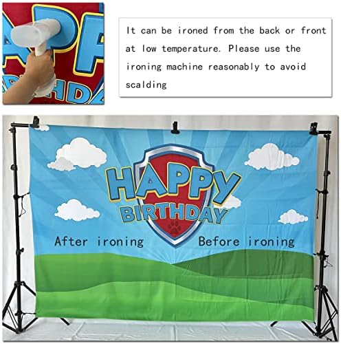 5x3ft Yavru Köpek Mutlu Doğum Günü Fotoğraf Arka Planında Kalkan Mavi Gökyüzü Erkek Doğum Günü Partisi Masa Afiş Arka Plan