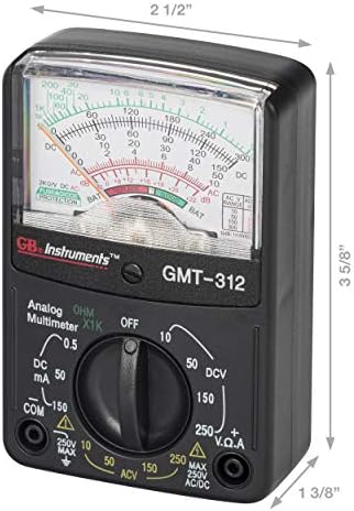 Gardner Bender GMT-312 Analog Multimetre, 5 Fonksiyon / 12 Aralık, 300V AC/DC, AC / DC Voltaj ve Akım, Direnç, Süreklilik
