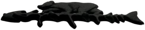 Siyah Ayı Balık Kemikleri Dökme Demir Duvar Kanca, Duvara Monte Dekorasyon, Rustik Kabin Dekor, 9.25 İnç