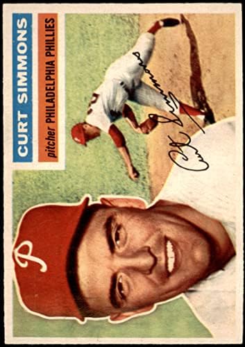 1956 Topps 290 Curt Simmons Philadelphia Phillies (Beyzbol Kartı) ESKİ / MT Phillies