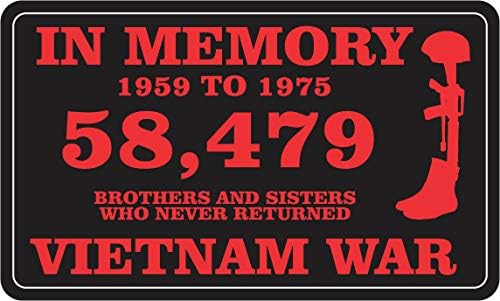 Askeri Veteriner Dükkanı ABD Ordusu Bellek 58,479 Vietnam Savaşı Pencere tampon çıkartması Çıkartması 3.8