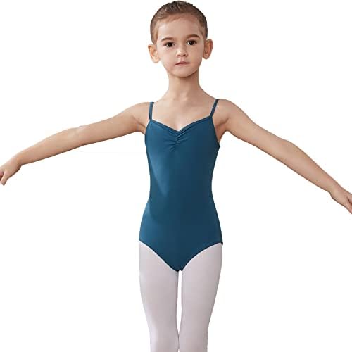 TİNRYMX Kızların Kaşkorse Leotard Dans Bale Jimnastik Ayarlanabilir Askıları ile V Yaka Giyim, JL-06