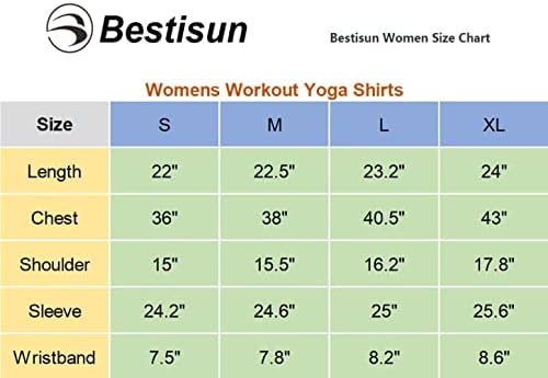 Bestisun Kadınlar Egzersiz Atletik Üstleri Uzun Kollu Yan Bölünmüş Yoga Spor Gömlek Kadınlar için