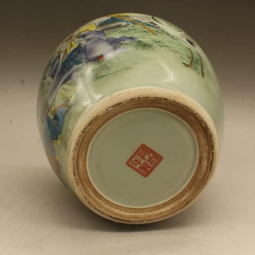 XİALON 16 cm Qing Tongzhi Porselen Sekiz Ölümsüzler Desen Kavanoz Antika Dekor Koleksiyonu