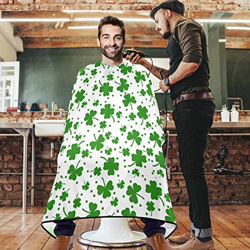 visesunny Berber Pelerin Aziz Patrick Günü Sevimli Yonca Dikişsiz Desen Polyester Saç Kesme Salon Pelerin Önlük Anti-Statik