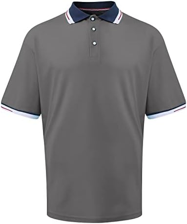 RTRDE erkek Büyük ve Uzun Boylu Gömlek Kontrast Renk T-Shirt Spor Moda Kısa Kollu Gömlek polo gömlekler Erkekler için
