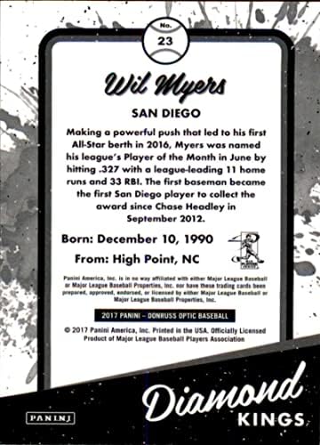 2017 Donruss Optik 23 Wil Myers San Diego Padres Elmas Kralı