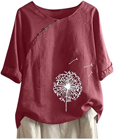 Giysi Gizlemek Karın Yaz Bayan Yarım Kollu V Boyun Yan Düğme Çiçek Fit Baskılı Üst T Shirt Casual Tee Bluz