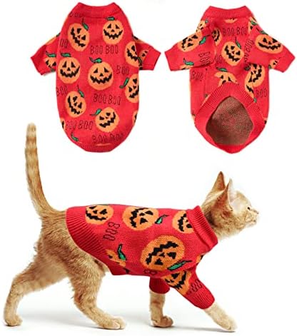 Vehomy Köpek Kedi Cadılar Bayramı Kazak Köpek Cadılar Bayramı Kostüm Pet Cadılar Bayramı Balıkçı Yaka Kazak Giyim Pet Kabak