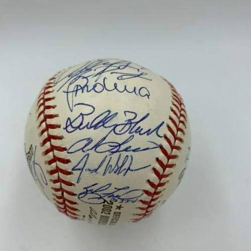 2002 Anaheim Angels Dünya Serisi Şampiyonları Takım İmzaladı W. S. Beyzbol JSA COA İmzalı Beyzbol Topları ile