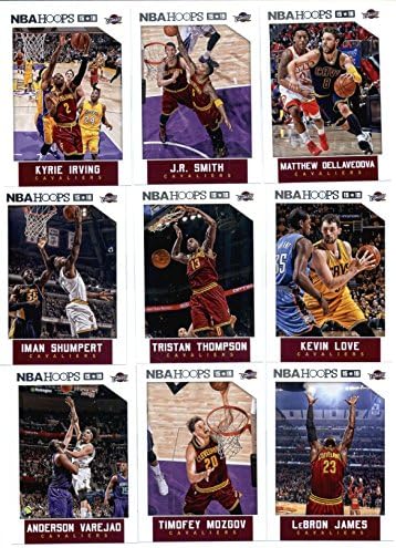 2015-16 Panini NBA Çemberleri Cleveland Cavaliers Gaziler Takımı 9 Kartlık Set: LeBron James, Timofey Mozgov, Anderson Varejao,