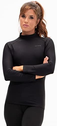 DEVOPS 3 Paket kadın Sıkıştırma Gömlek Kuru Fit Nock Kaplumbağa Boyun Uzun Kollu Koşu Atletik T-Shirt Egzersiz Tops