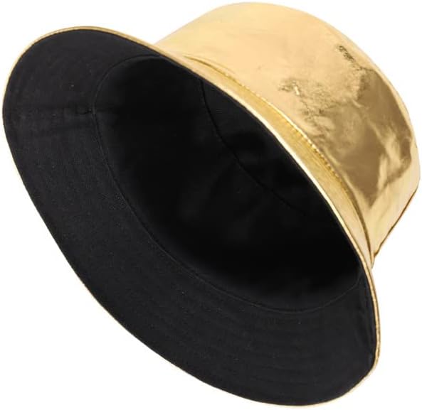 Unisex Metalik Kova Şapka Moda Balıkçı Şapka Geri Dönüşümlü Paketlenebilir güneş şapkası 80s 90s Rapçi Hip Hop Kostüm Şapka…