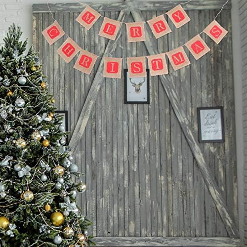 VALİCLUD Adornos Navideños para Dış Merry Christmas Jüt Çuval Bezi Afiş Çelenk Tatil Dekorasyon Hediye