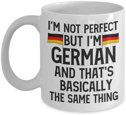 Komik Alman Hediyesi / Mükemmel Değilim ama ben Alman Kahve Kupasıyım / Alman Erkekler ve Kadınlar için Hediye Fikri / Komik