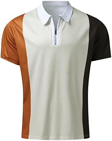 Wabtum polo gömlekler ile Erkekler için Cep, erkek Çizgili Pamuk Yaka Kısa Kollu Tops Slim Fit Kontrast Gömlek Casual Bluz