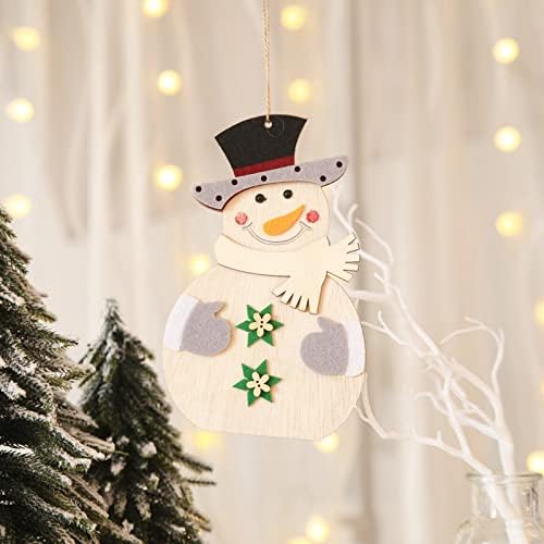 Ahşap kolye Noel ahşap dekorasyon kolye Noel Baba kardan adam süsleme sahte çelenk