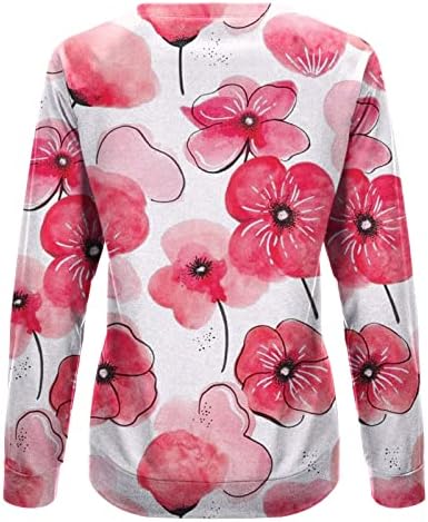 Balakie Rahat Tişörtü Şık Tunik Üstleri Egzersiz Üstleri Kadınlar için Moda Uzun Kollu Üst Rahat Crewneck Tişörtü