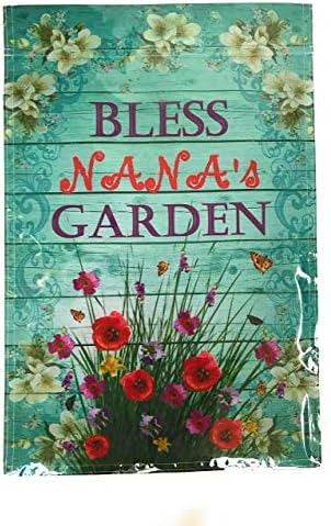 Nana'nın Bahçesini Kutsa Nana Yazan Dış Mekan Dekoratif Bahçe Bayrağı-Torunundan, Torunundan veya tüm Torunlarından Nana