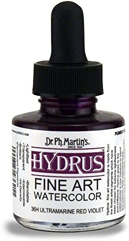 Dr. Ph. Martin's Hydrus Güzel Sanatlar (36 Saat) Suluboya, 1 oz Şişe, Ultramarin Kırmızı Menekşe
