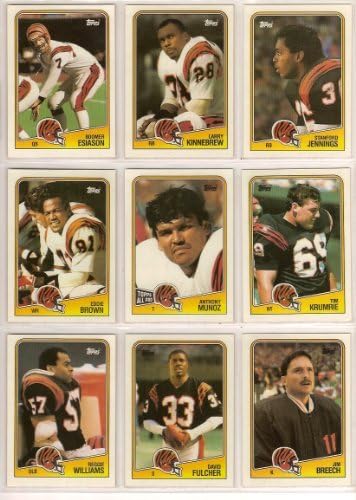 Cincinnati Bengals 1988 Topps Futbol Takımı Seti (Süper Kase) (Boomer Esiason) (Eddie Brown) (Anthony Munoz) (Tİm Krumrie)