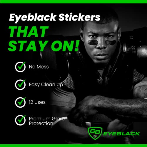 GB Eyeblack - 12 Çift Peel & Stick Atletik Eyeblack, Göz Siyahı Futbol, Parlama Engelleyiciler Renkli Mor Göz Siyahı Çıkartmalar,