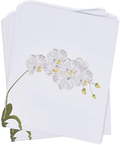 100 Paket Beyaz Orkide Çiçek Yer Kartları Çiçek Düğün Oturma İsim Kartı Masa Ayarı Bebek Duşu için Katlanmış Çadır Kartları